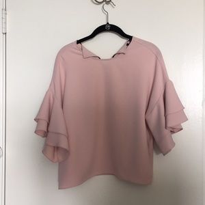 Zara blouse with statement sleeves